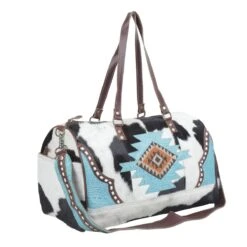Myra Bag Ladies D'aventure Cowhide Turquoise Traveler Bag S-4775 -Western Belle Deals s 4775 2