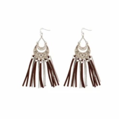 Myra Bag Ladies Tezla Fringed Silver Earrings S-7141