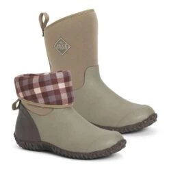 Muck Boot Company Muck Ladies Muckster II Mid Walnut Plaid Waterproof Boots WM2-9PLD -Western Belle Deals wm2 9PLD 1